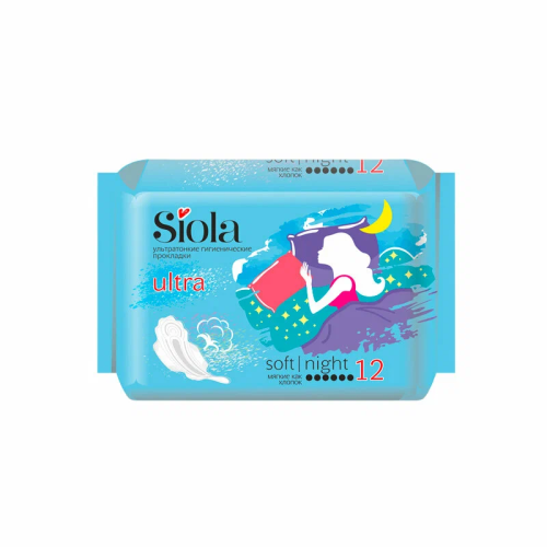 SIOLA прокладки гигиенические ultra dry night 12шт